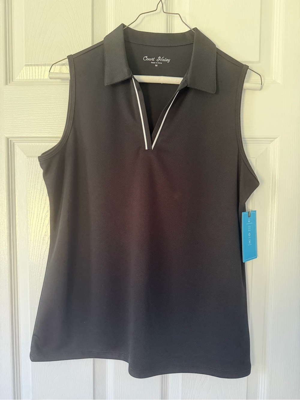 Sleeveless Polo Tank Top — Charcoal